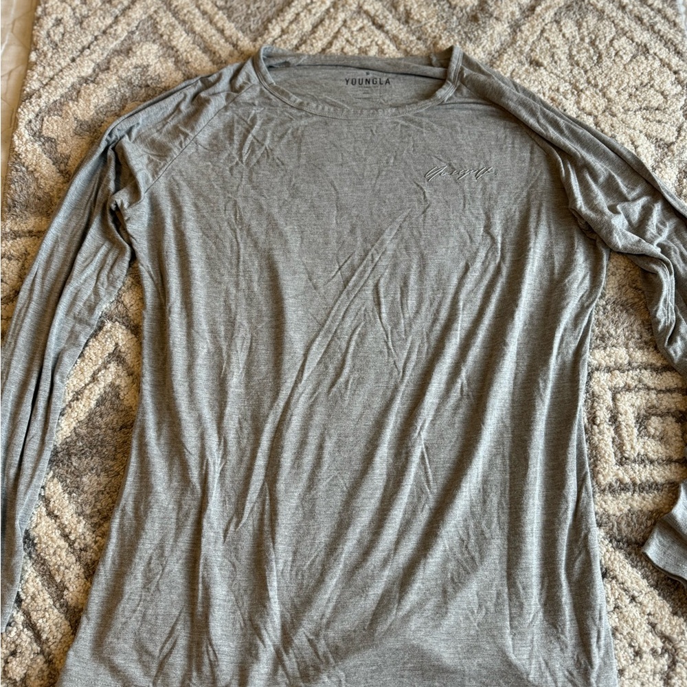 YoungLA 813 Delt Longsleeve (Heather Grey / Small)